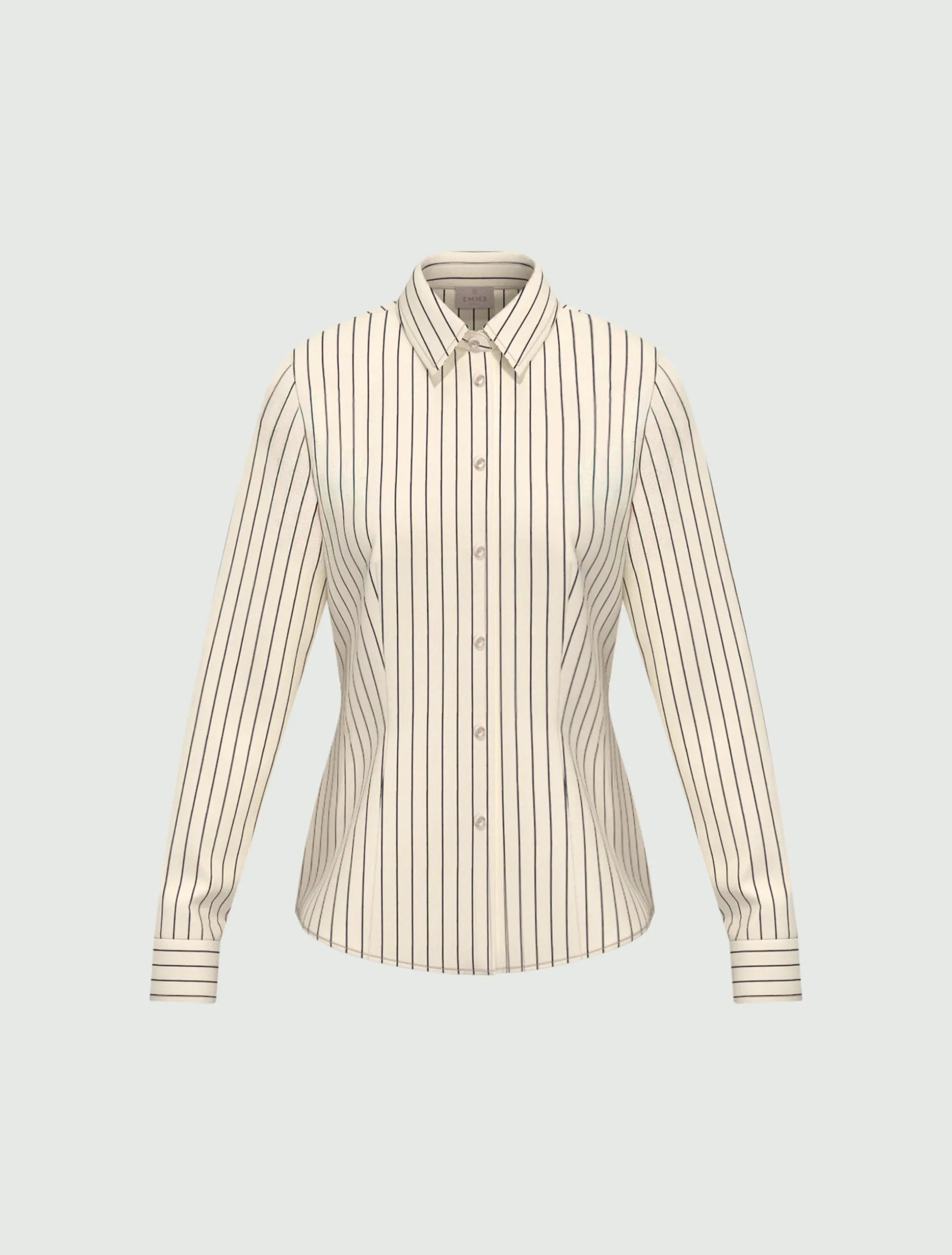 Camicia in popeline stretch - BLU