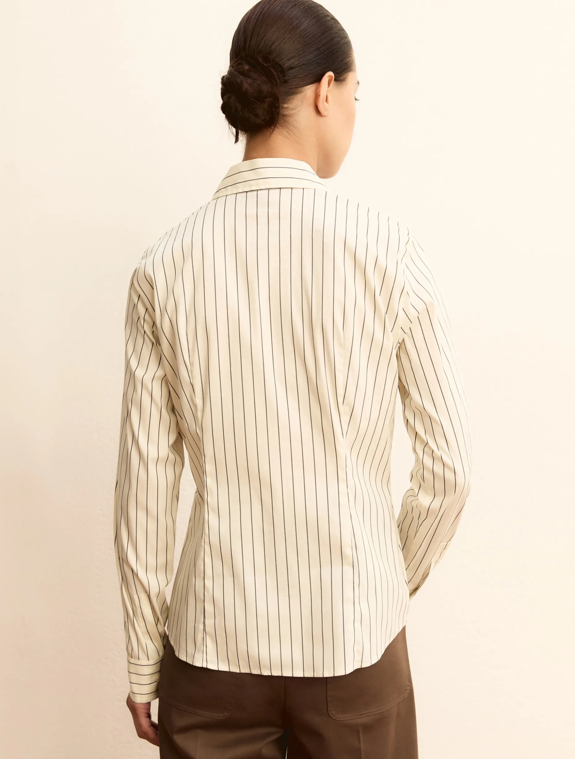 Camicia in popeline stretch - BLU