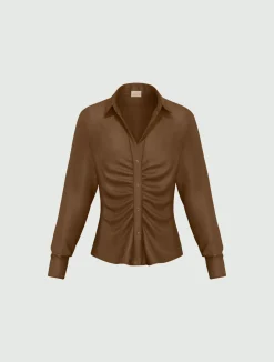 Camicia in raso stretch - KAKI