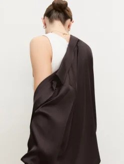 Camicia in raso stretch - TESTA MORO