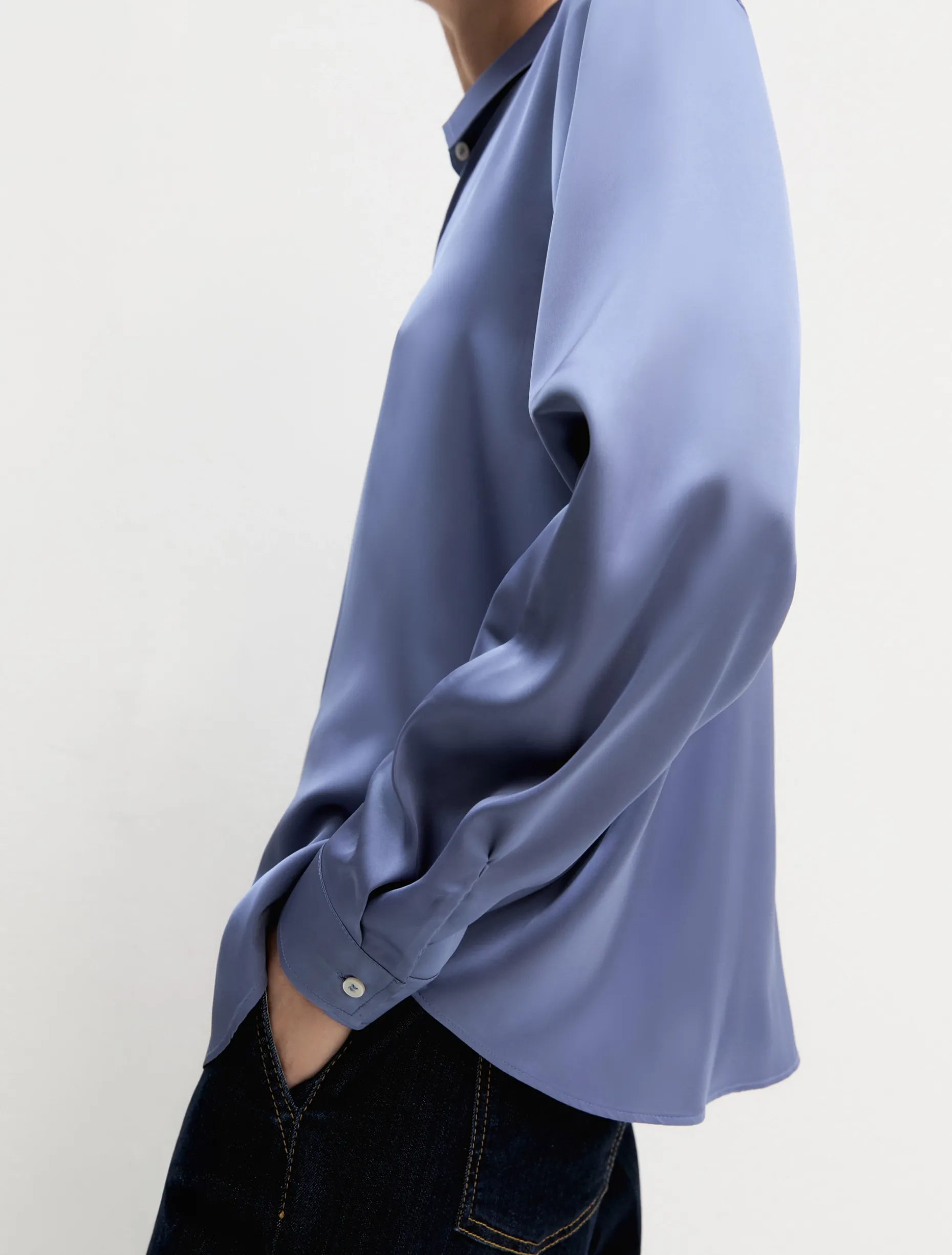 Camicia in raso stretch - ORTENSIA