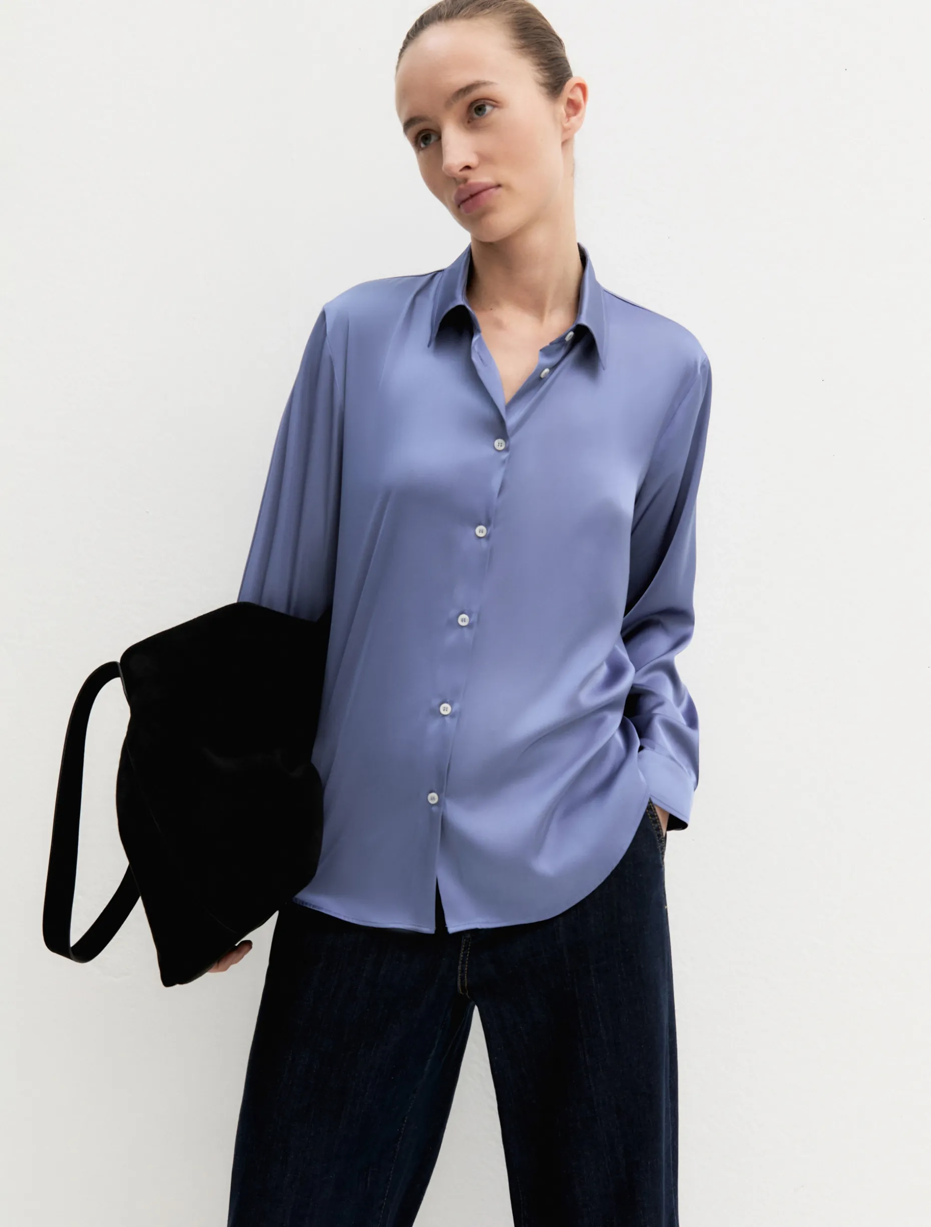Camicia in raso stretch - ORTENSIA