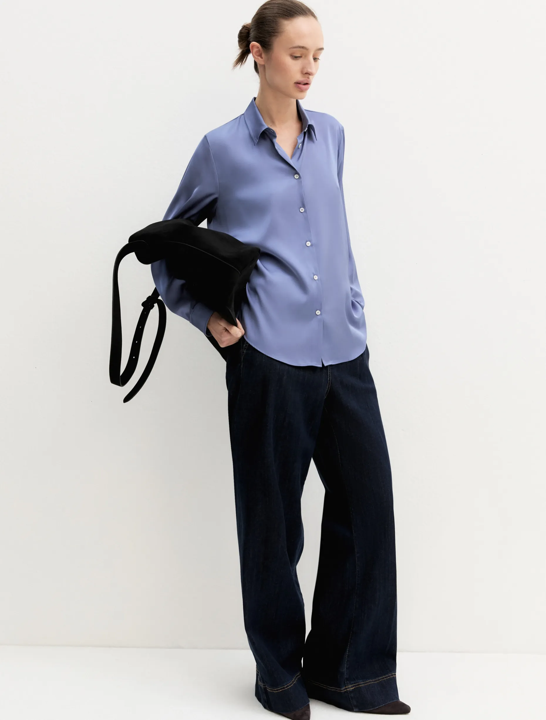 Camicia in raso stretch - ORTENSIA