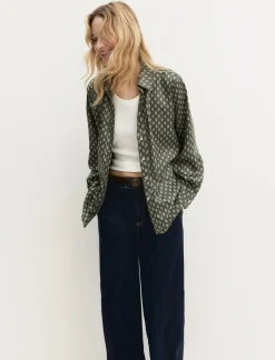 Camicia in twill stampato - SALVIA