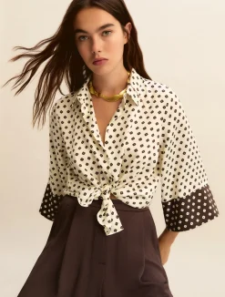 Camicia in twill stampato - BIANCO LANA