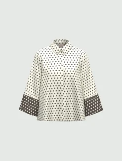 Camicia in twill stampato - BIANCO LANA