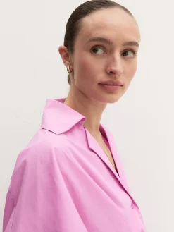 Camicia over con nastro - ROSA INTENSO