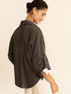 Camicia in misto viscosa - GRIGIO VERDE