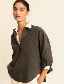 Camicia in misto viscosa - GRIGIO VERDE