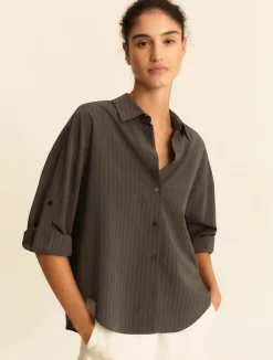 Camicia in misto viscosa - GRIGIO VERDE