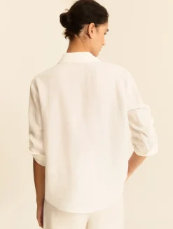 Camicia in tela di puro lino - BIANCO