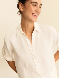 Camicia in tela di puro lino - BIANCO