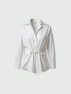 Camicia over con nastro - BIANCO