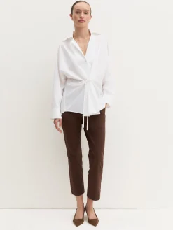 Camicia over con nastro - BIANCO