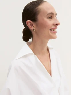 Camicia over con nastro - BIANCO