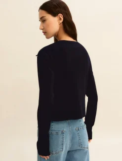 Cardigan corto in viscosa stretch - BLU