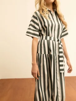 Chemisier con balza - VERDE SCURO