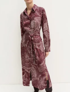 Chemisier in twill stampato - BORDEAUX