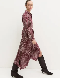 Chemisier in twill stampato - BORDEAUX