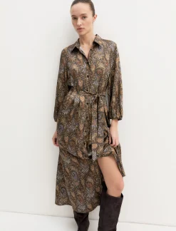 Chemisier lungo in twill stampato - SOTTOBOSCO