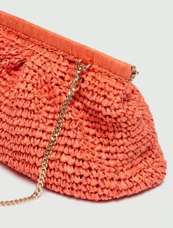 Clutch in rafia - ARANCIO