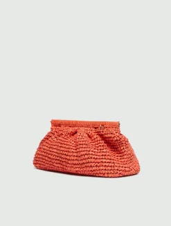 Clutch in rafia - ARANCIO