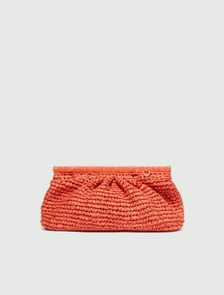 Clutch in rafia - ARANCIO