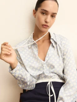 Collana lunga con perle bijoux - BIANCO PERLATO