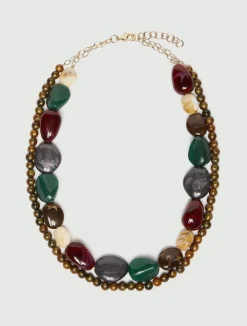 Collana con perle bijoux - ROSSO