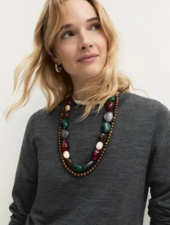 Collana con perle bijoux - ROSSO