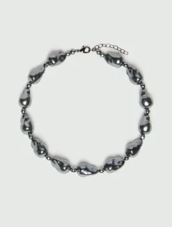 Collana girocollo con perle bijoux - GRAFITE