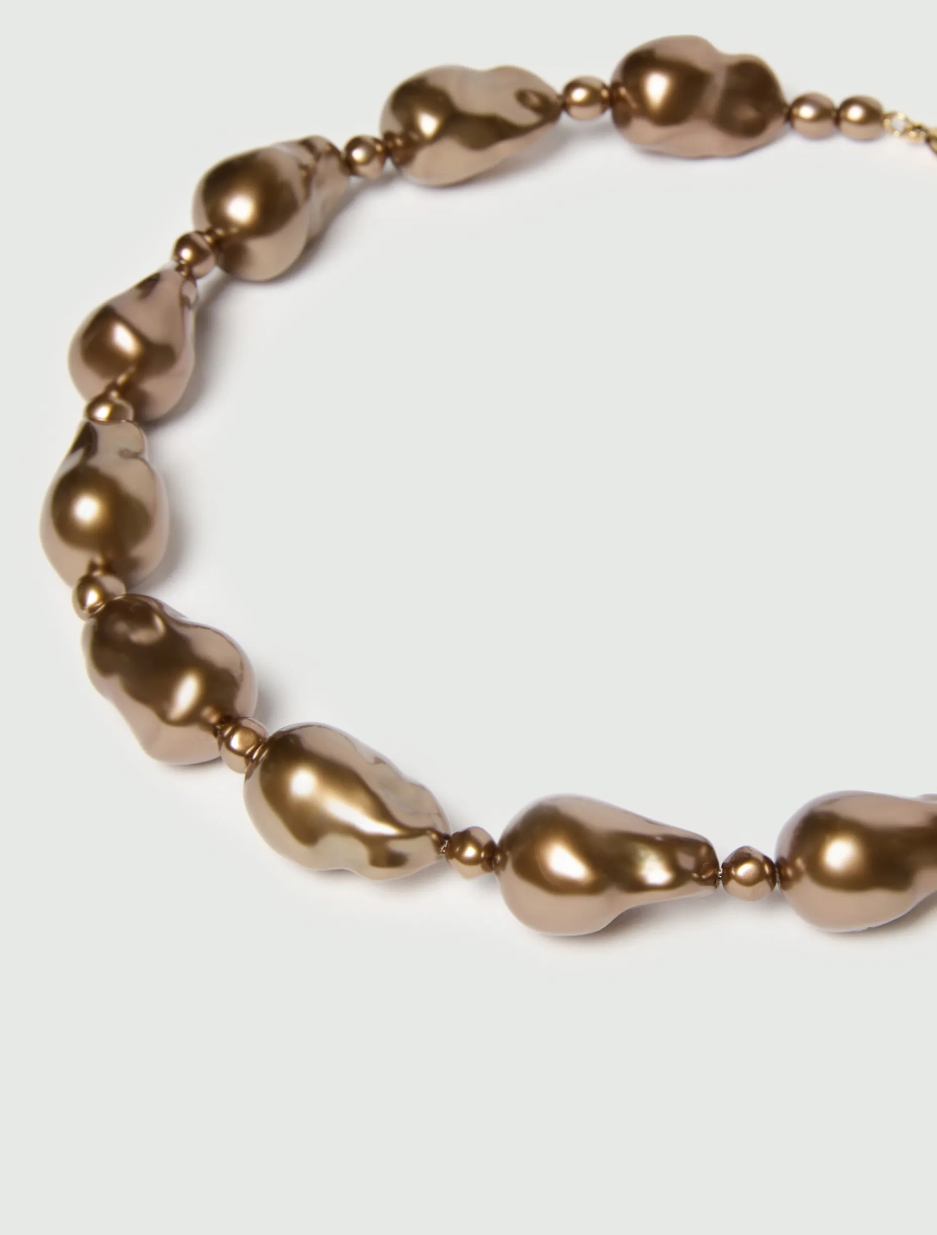 Collana girocollo con perle bijoux - BRONZO