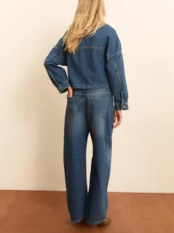 Denim barrel con twilly stampato - BLUE JEANS