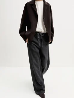 Denim jogger ampio - NERO
