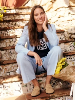 Felpa con ricamo - BLU