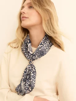 Felpa over con foulard stampato - BIANCO LANA