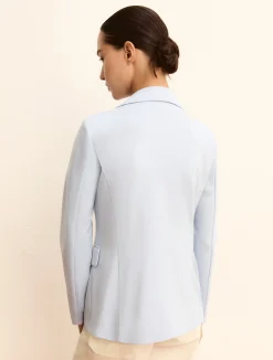 Giacca doppiopetto in jersey stretch - AZZURRO