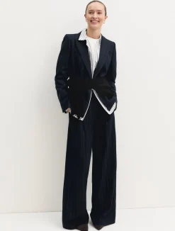 Giacca in gessato lamé - NAVY