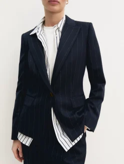 Giacca in gessato lamé - NAVY