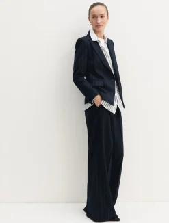 Giacca in gessato lamé - NAVY