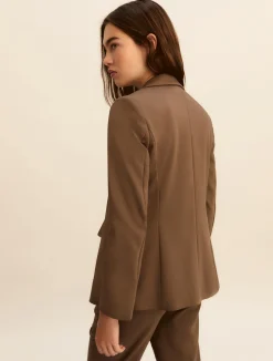 Giacca in monopetto stretch - KAKI
