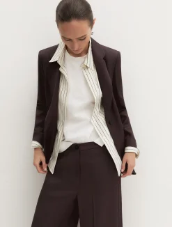 Giacca in twill di misto lino - TESTA DI MORO
