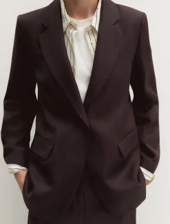 Giacca in twill di misto lino - TESTA DI MORO