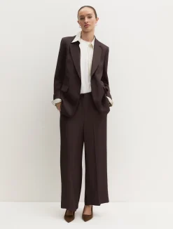 Giacca in twill di misto lino - TESTA DI MORO