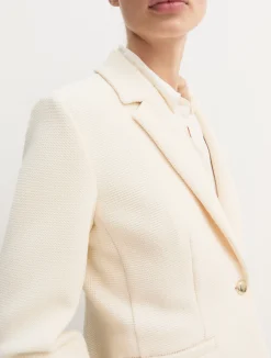 Giacca sfiancata in stuoia stretch - BIANCO LANA