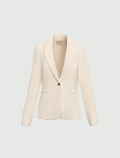 Giacca sfiancata in stuoia stretch - BIANCO LANA