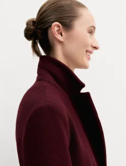 Giacca sfiancata in stuoia stretch - MATTONE ROSSO