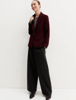 Giacca sfiancata in stuoia stretch - MATTONE ROSSO