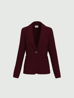 Giacca sfiancata in stuoia stretch - MATTONE ROSSO