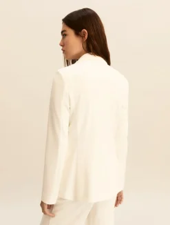Giacca doppiopetto in jersey stretch - BIANCO